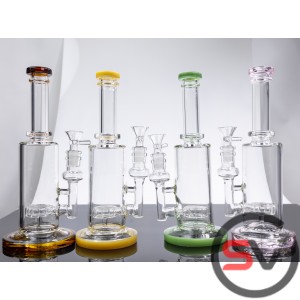 COLORED BASE GLASS WATER PIPE  10inch
